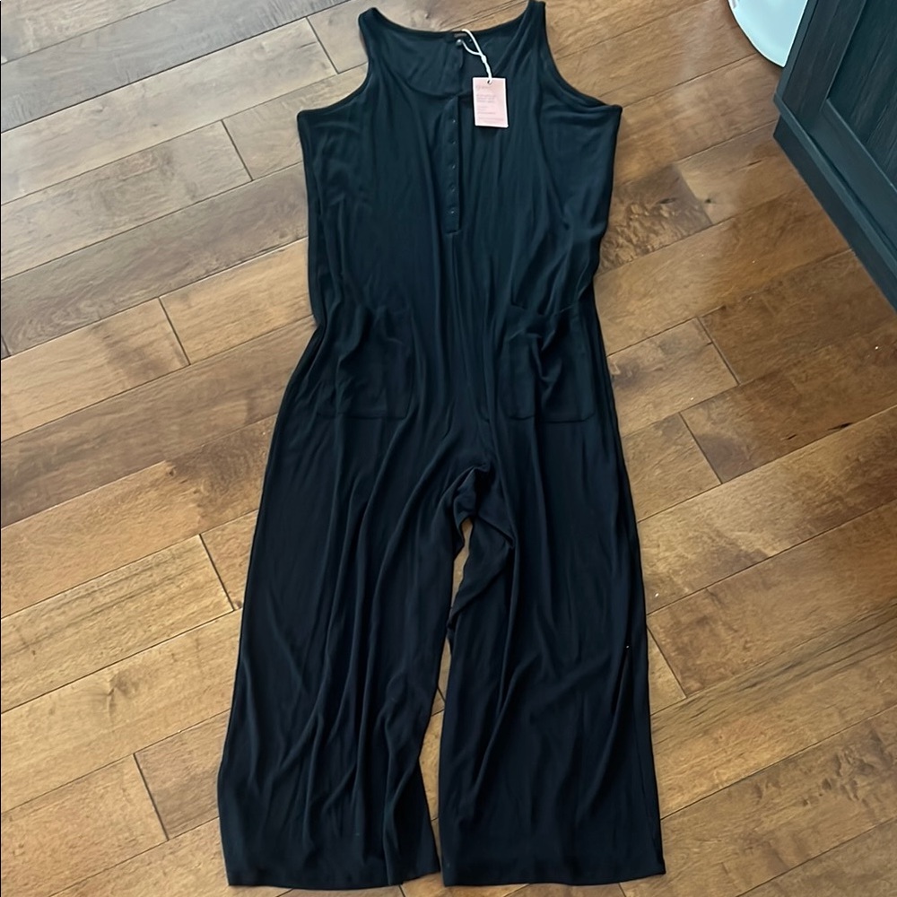 Quince Black Sleeveless Jumpsuit